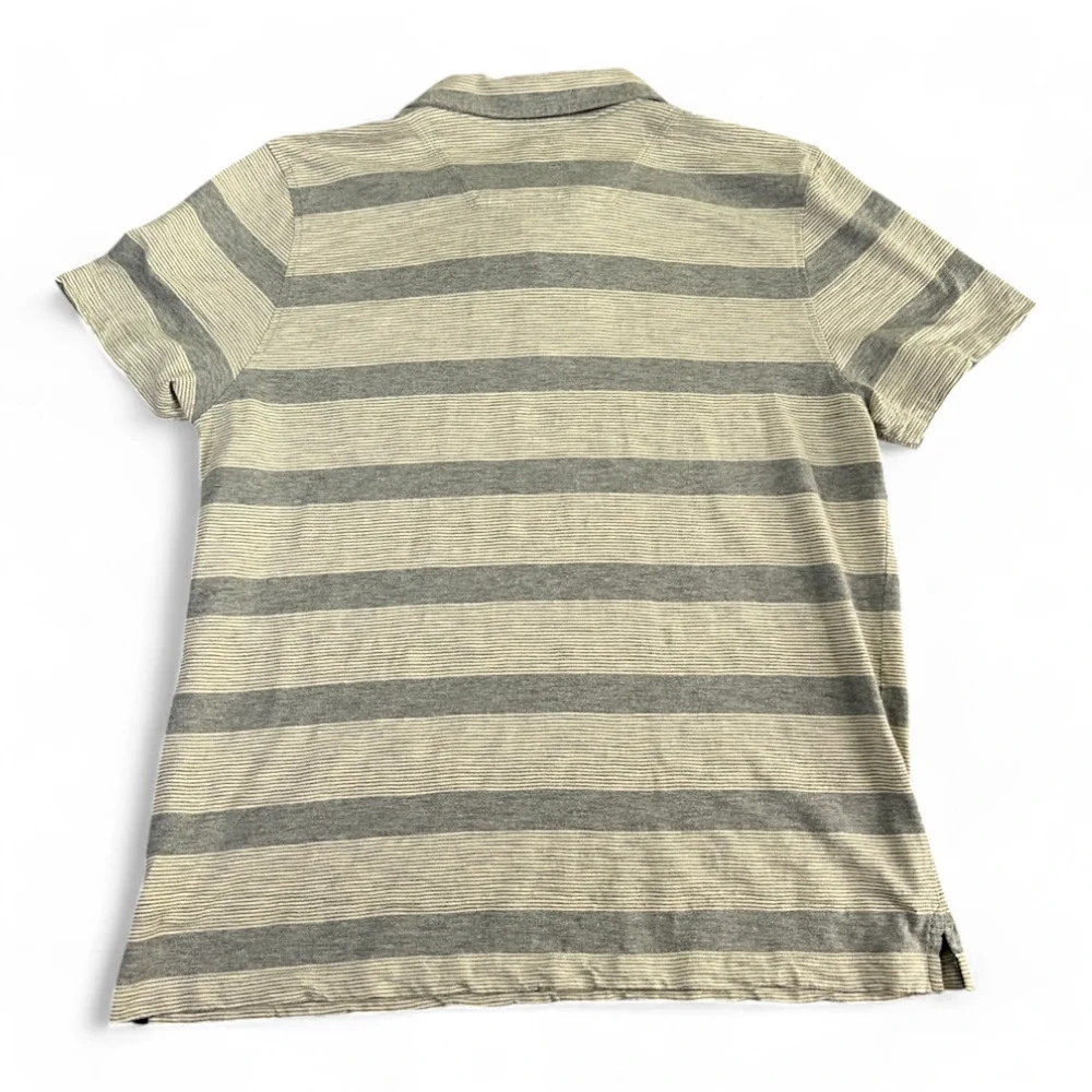 North Face Polo Shirt Adult LARGE Gray Striped Pocket Hiking Outdoor Tagged XL